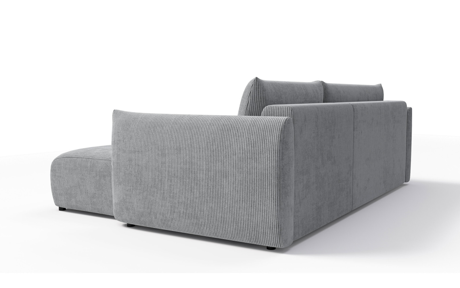 Canapé d'angle droit 3 places tissu gris clair - TAUER