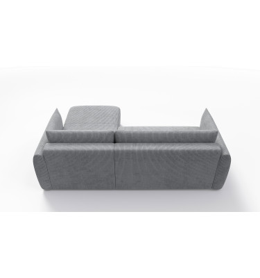 Canapé d'angle droit 3 places tissu gris clair - TAUER