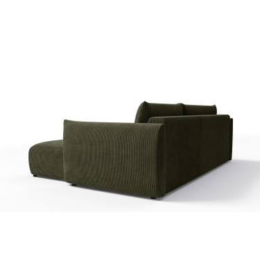 Canapé d'angle droit 3 places tissu olive - TAUER
