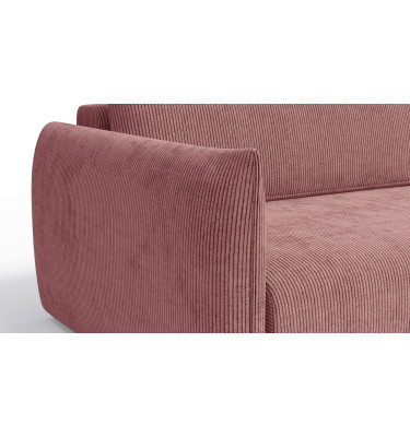 Canapé d'angle droit 3 places tissu rose - TAUER