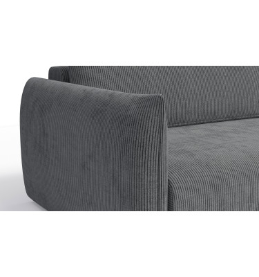 Canapé d'angle droit 3 places tissu gris foncé - TAUER