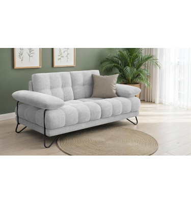 Canapé 2 places BUBBARA, gris clair