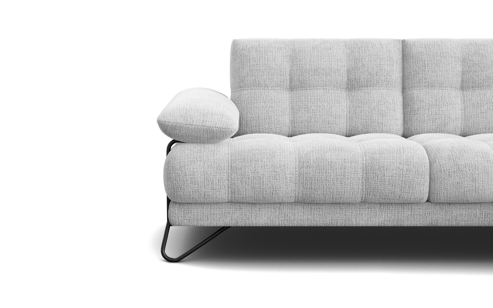 BUBBARA canapé d’angle 4 places droit, gris clair