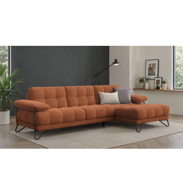 BUBBARA canapé d’angle 4 places droit, orange