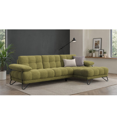 BUBBARA canapé d’angle 4 places droit, olive