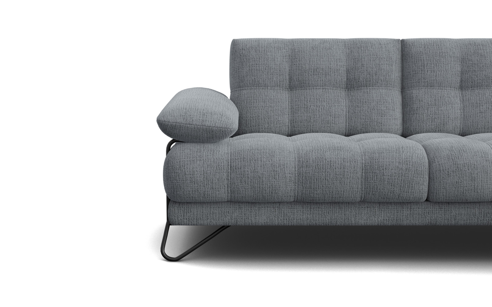 BUBBARA canapé d’angle 4 places droit, gris foncé