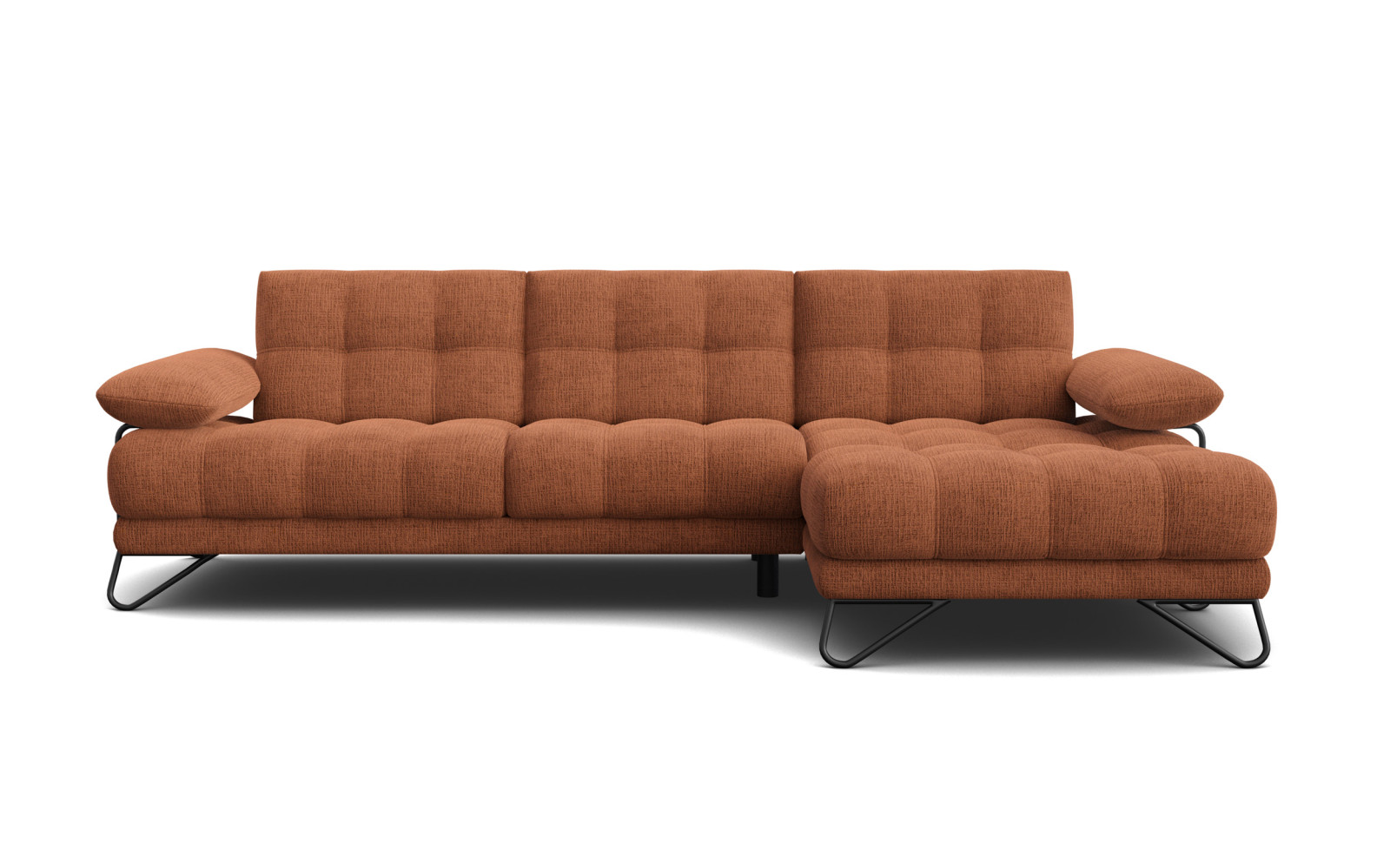 BUBBARA canapé d’angle 4 places droit, orange