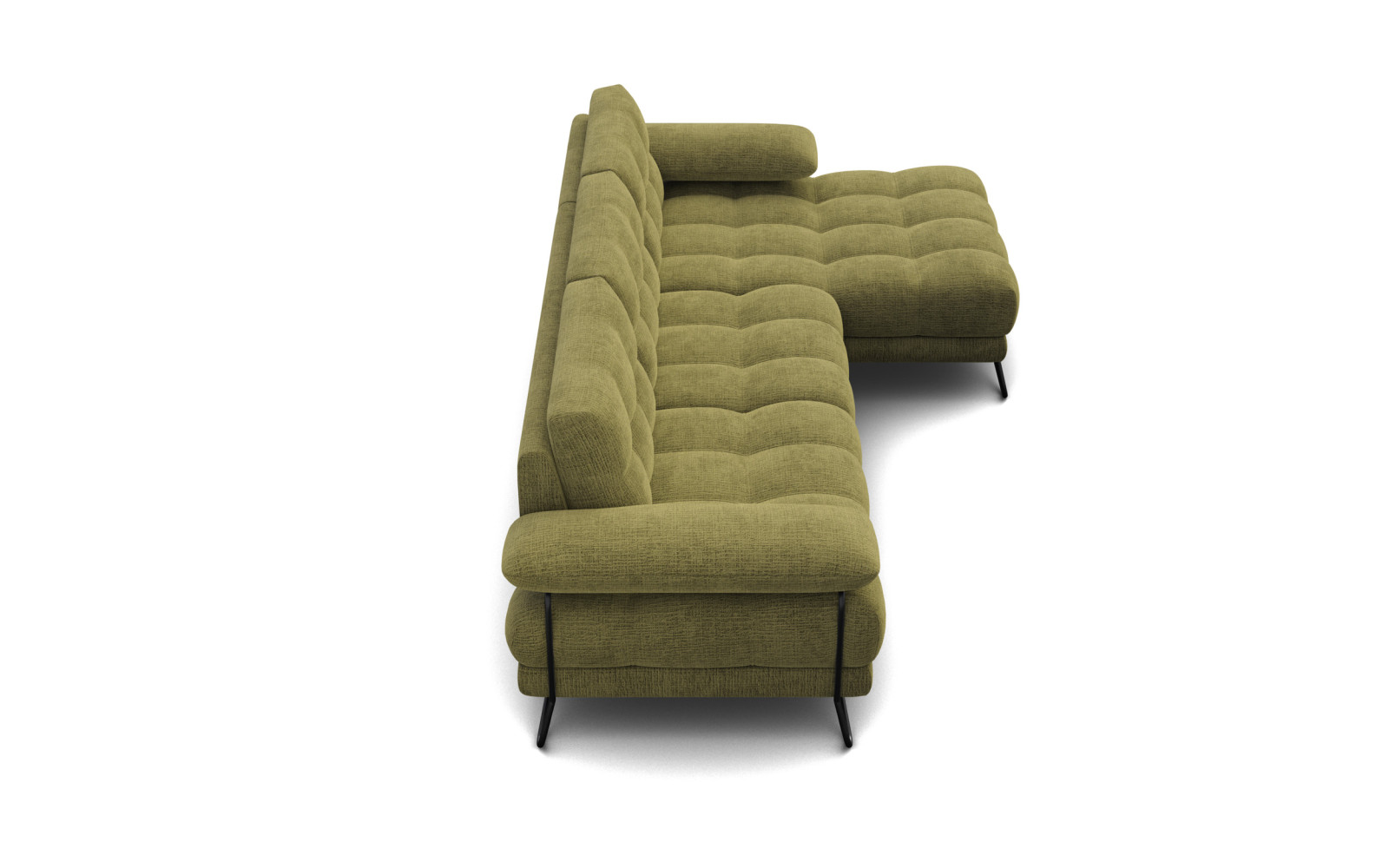 BUBBARA canapé d’angle 4 places droit, olive