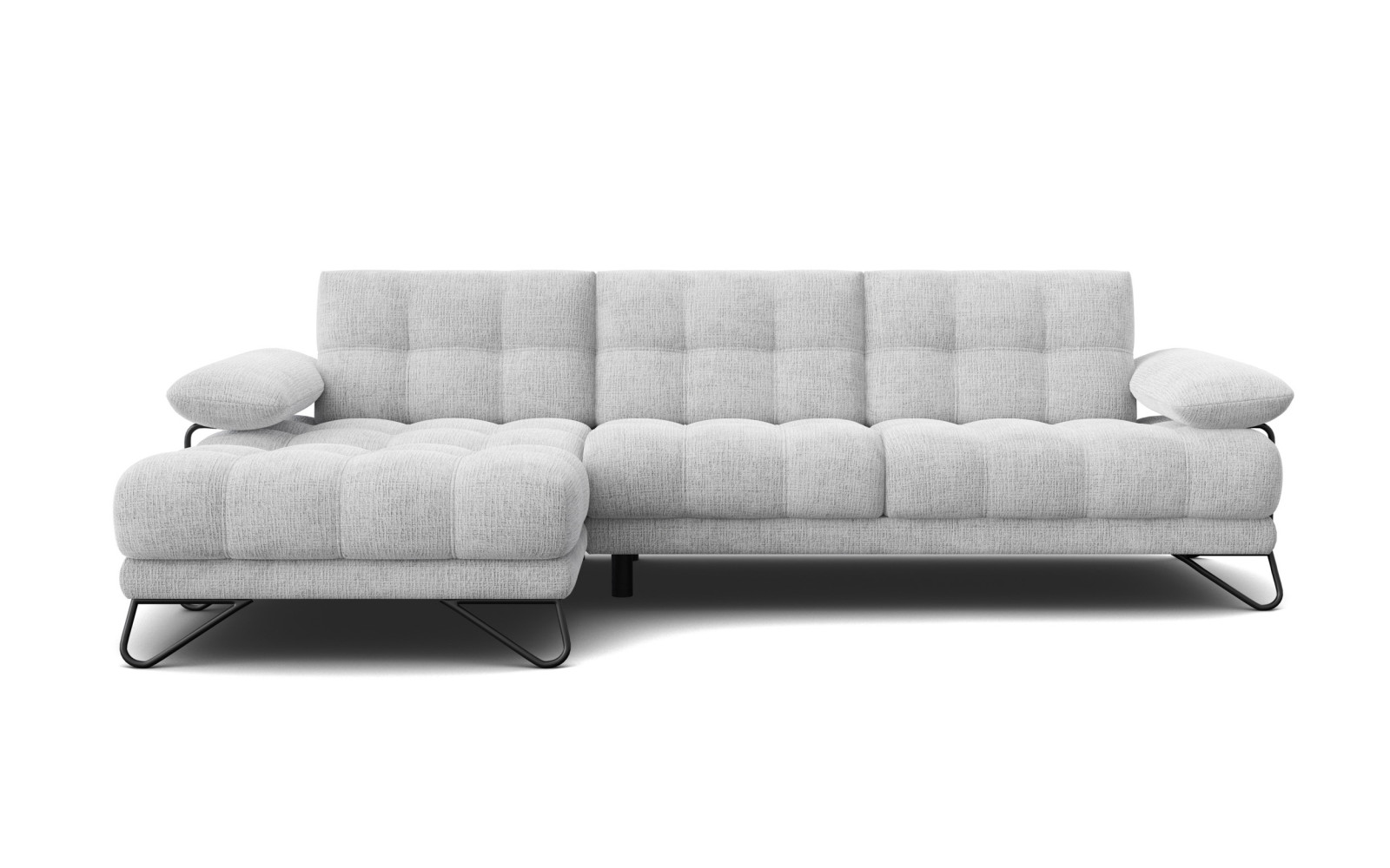 BUBBARA canapé d’angle 4 places gauche, gris clair