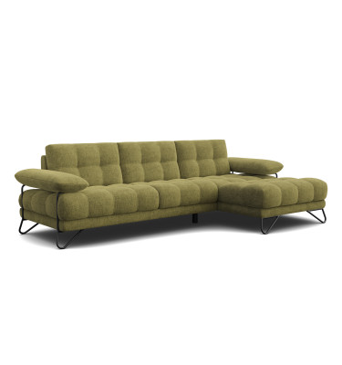 BUBBARA canapé d’angle 4 places droit, olive