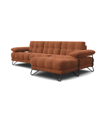 BUBBARA canapé d’angle 4 places droit, orange