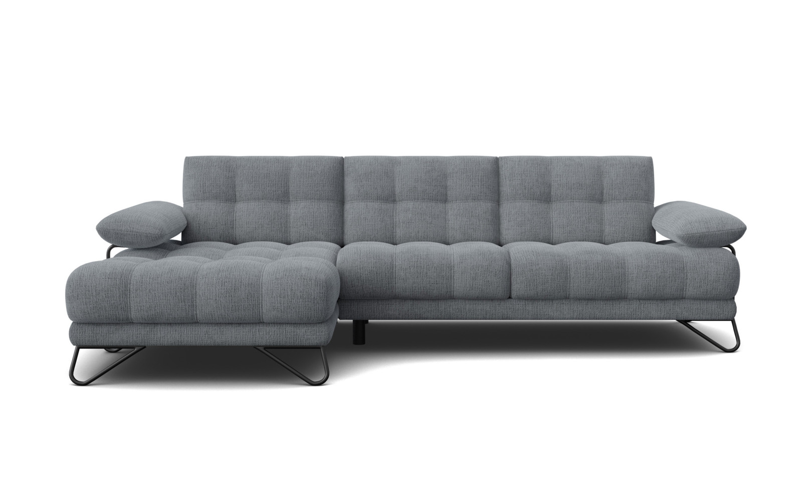 BUBBARA canapé d’angle 4 places gauche, gris foncé