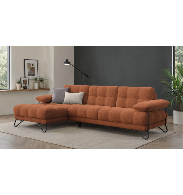 BUBBARA canapé d’angle 4 places gauche, orange