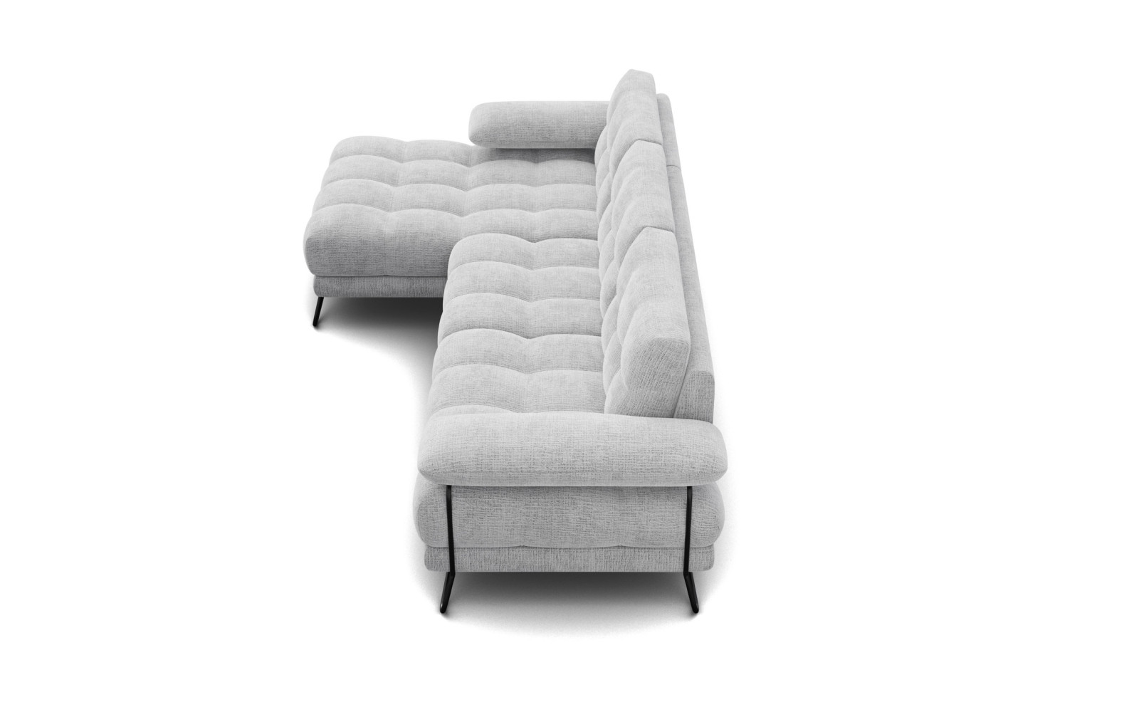 BUBBARA canapé d’angle 4 places gauche, gris clair