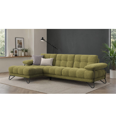 BUBBARA canapé d’angle 4 places gauche, olive