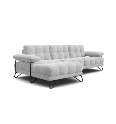 BUBBARA canapé d’angle 4 places gauche, gris clair