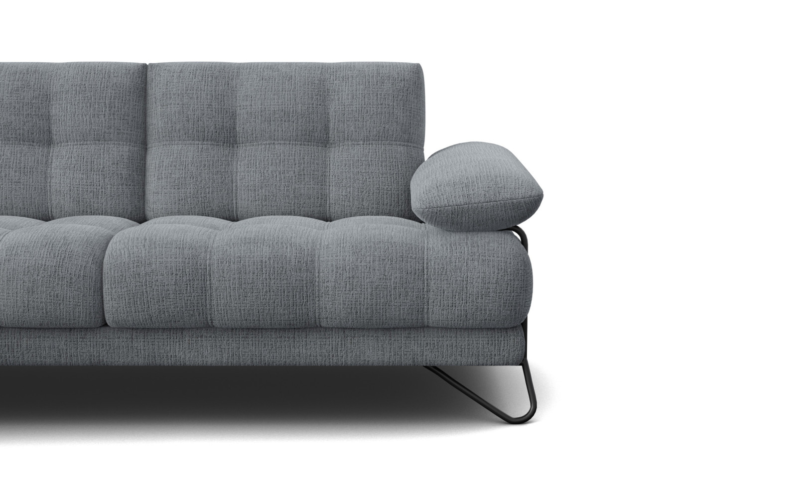 BUBBARA canapé d’angle 4 places gauche, gris foncé