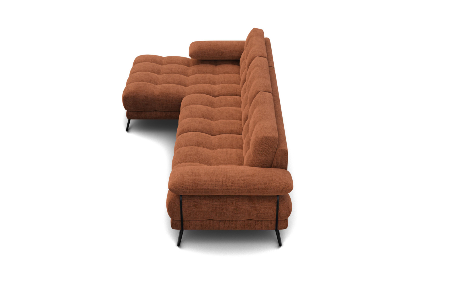 BUBBARA canapé d’angle 4 places gauche, orange