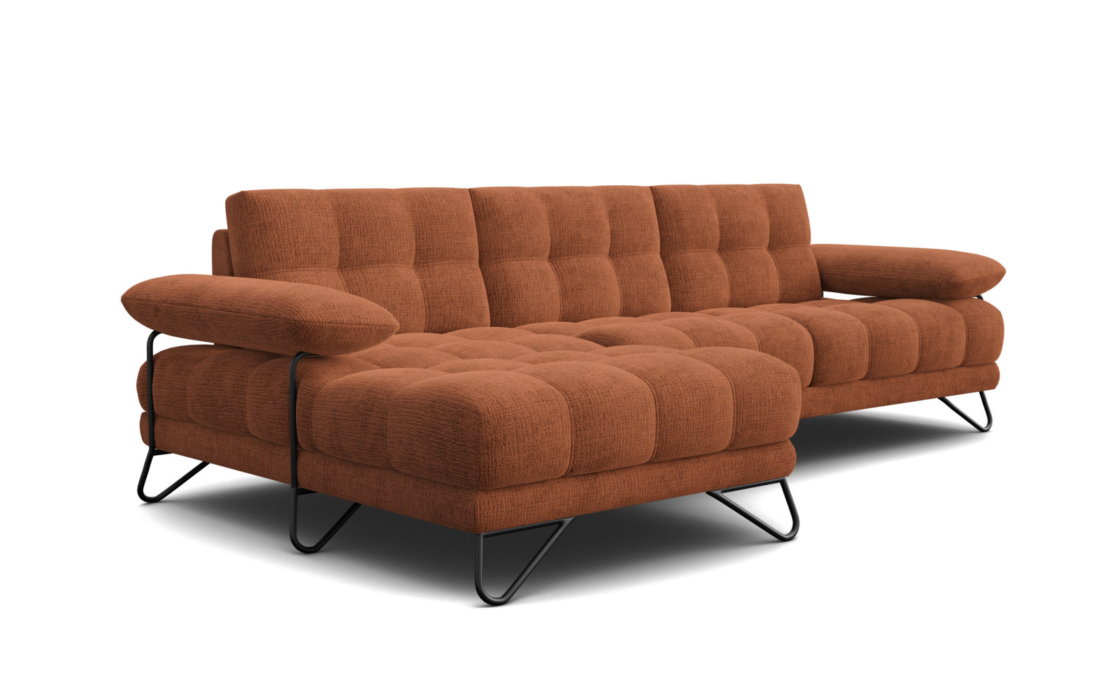 BUBBARA canapé d’angle 4 places gauche, orange