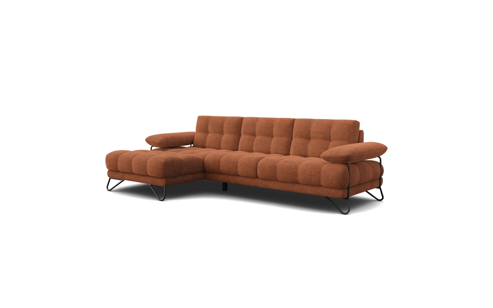 BUBBARA canapé d’angle 4 places gauche, orange