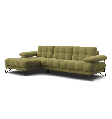 BUBBARA canapé d’angle 4 places gauche, olive