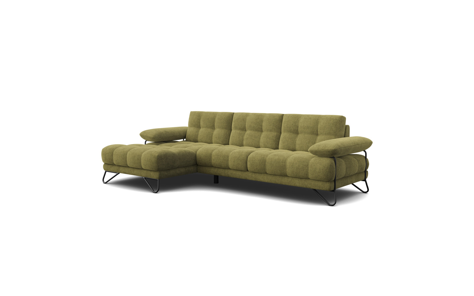 BUBBARA canapé d’angle 4 places gauche, olive