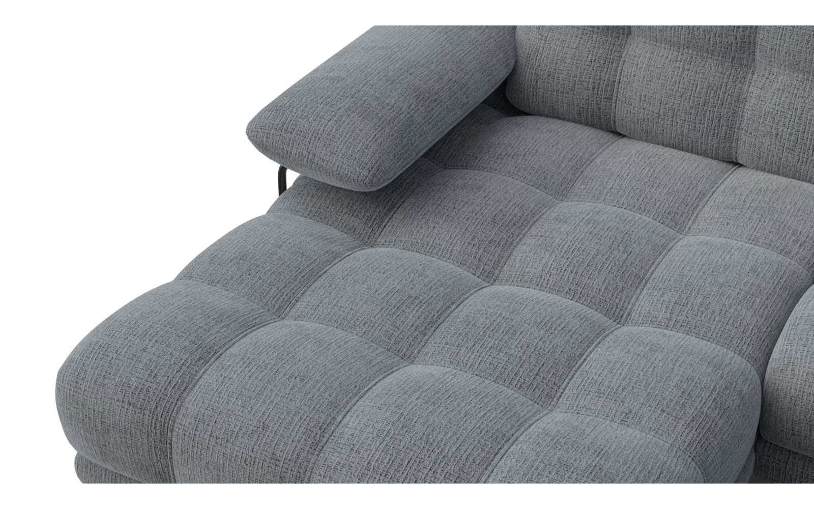 BUBBARA canapé d’angle 4 places gauche, gris foncé