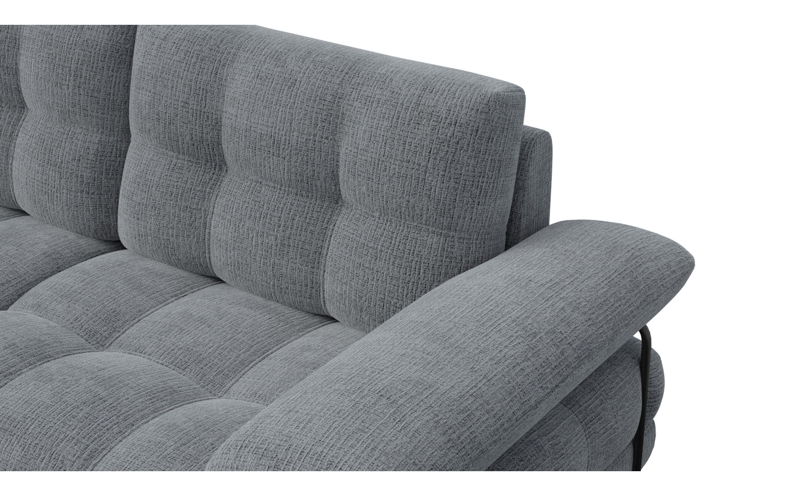 BUBBARA canapé d’angle 4 places gauche, gris foncé