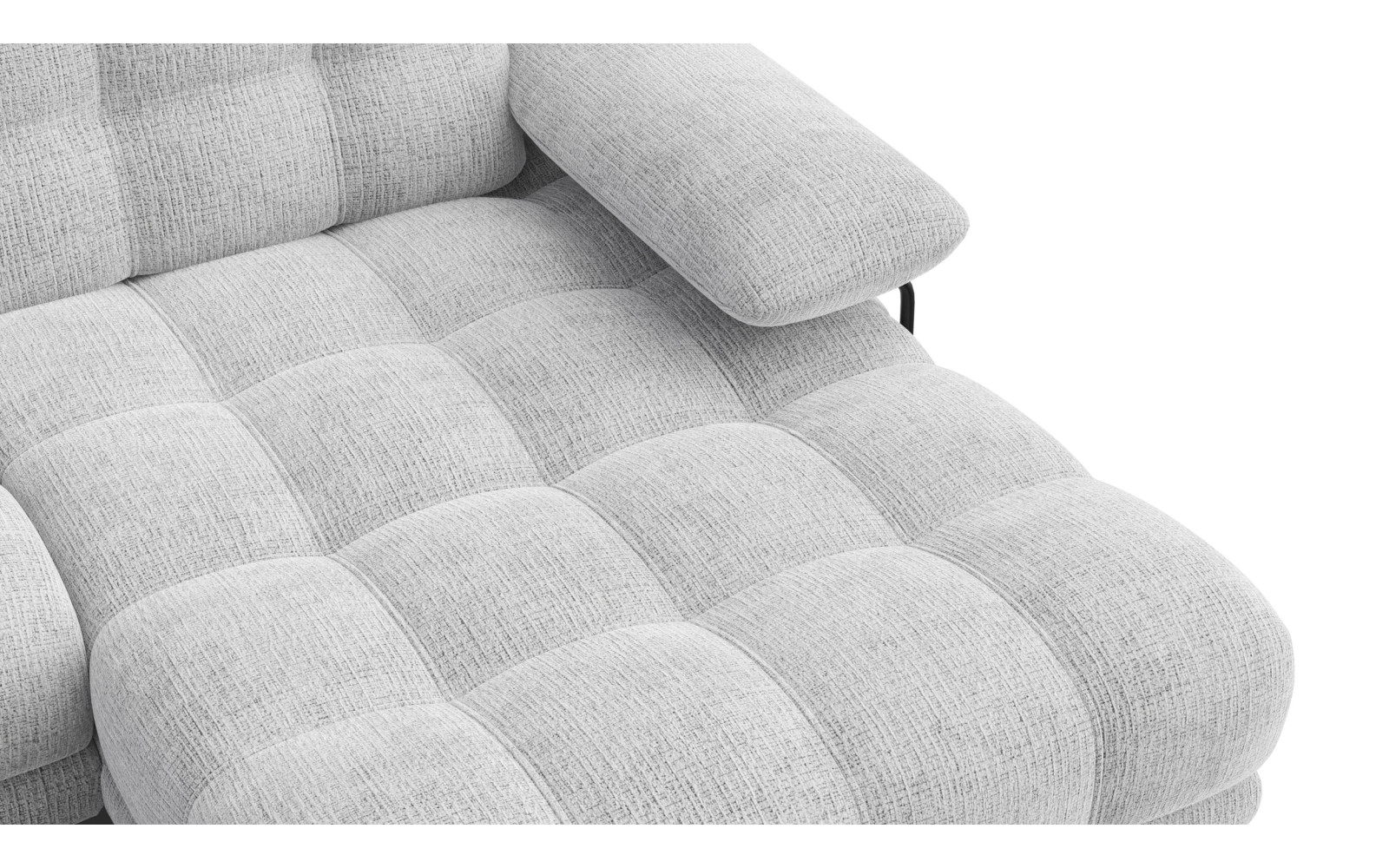 BUBBARA canapé d’angle 4 places droit, gris clair