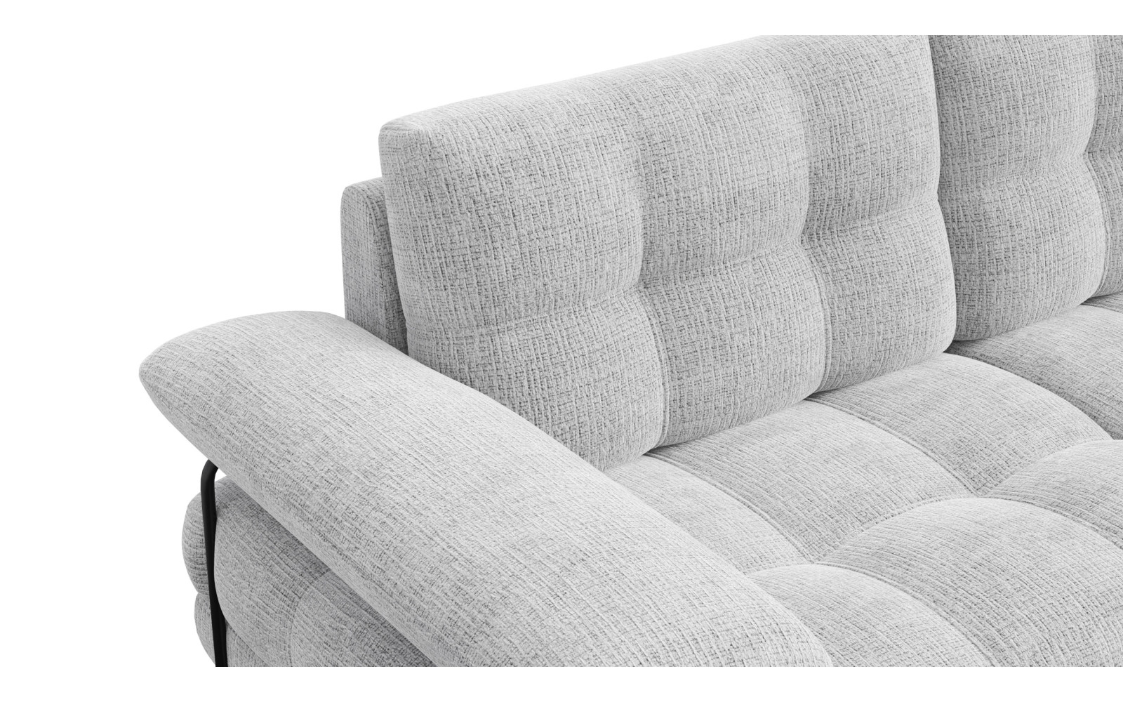 BUBBARA canapé d’angle 4 places droit, gris clair