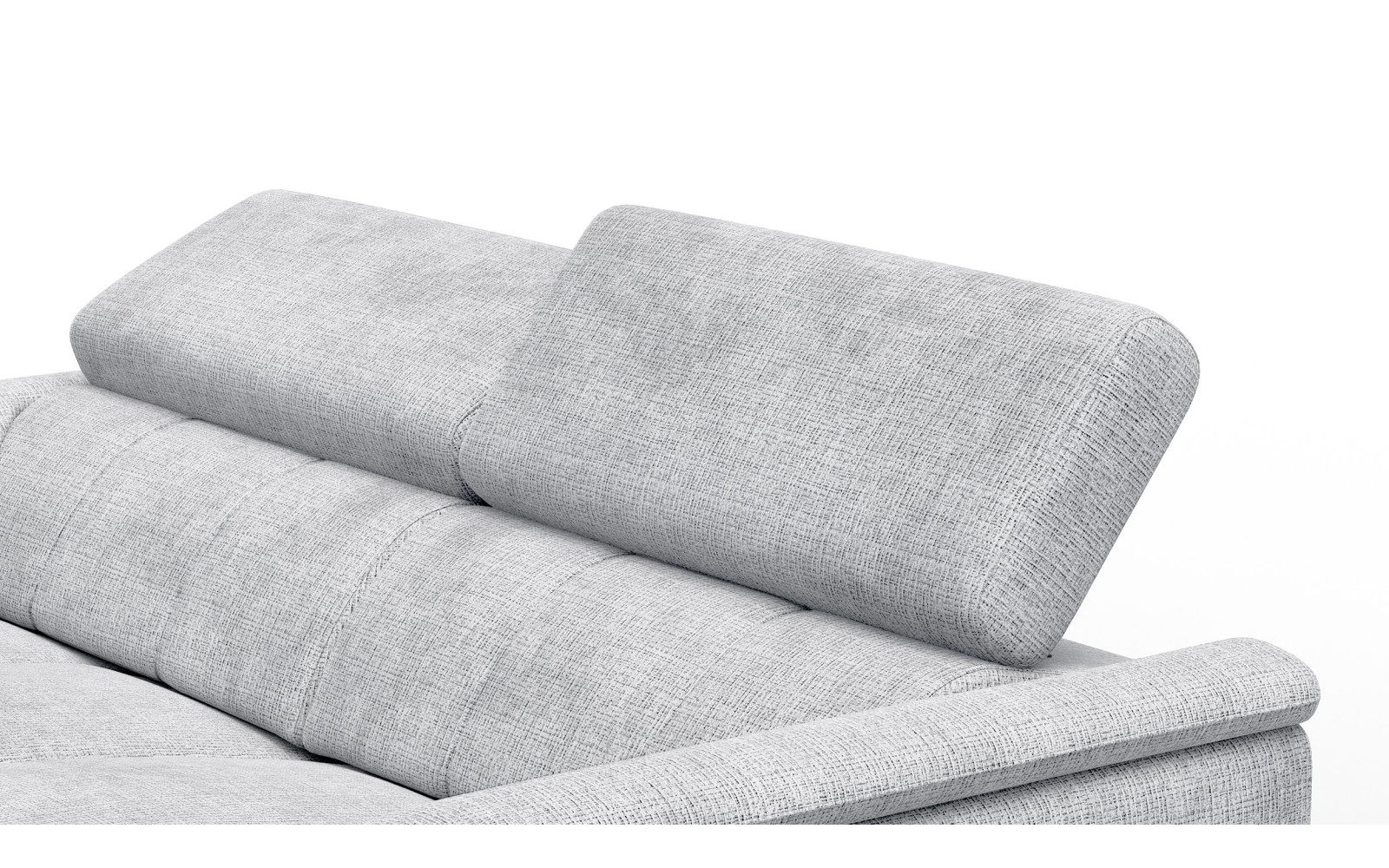 Canapé RODEN 3 places avec 2 Relax, tissu gris clair