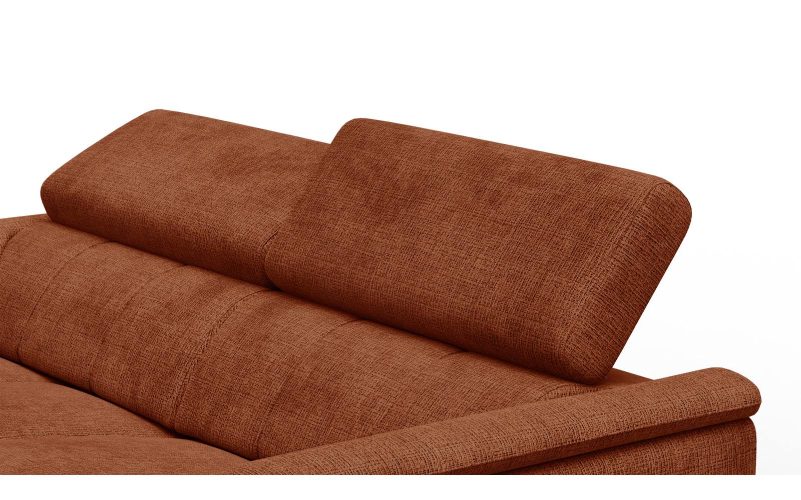 Canapé RODEN 3 places avec 2 Relax, tissu orange foncé