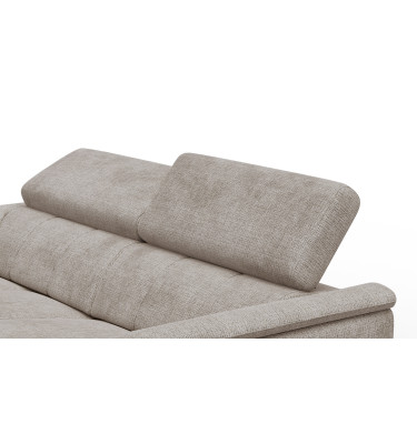 Canapé RODEN 3 places avec 2 Relax, tissu beige