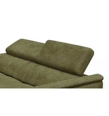 Canapé RODEN 3 places avec 2 Relax, tissu olive