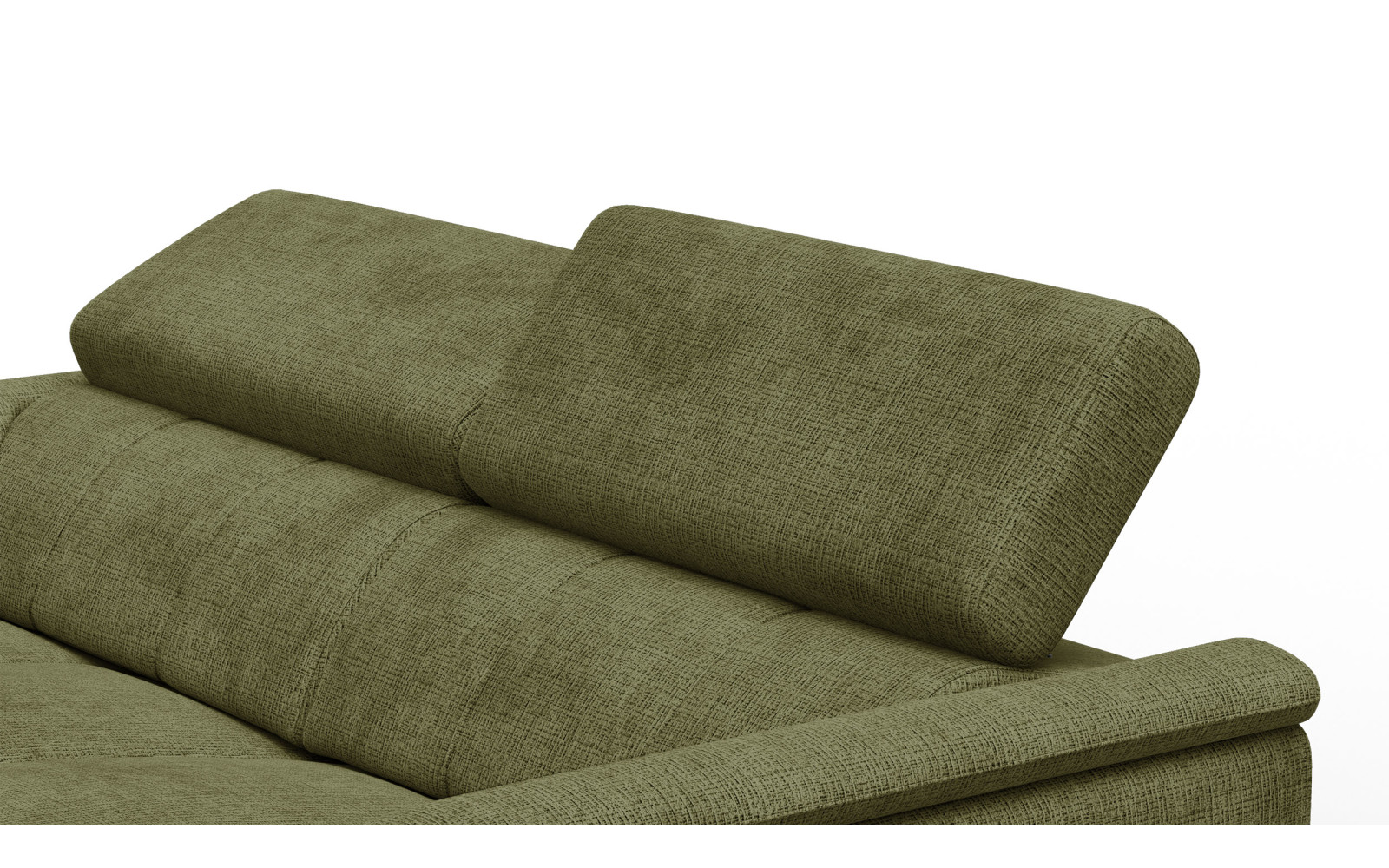 Canapé RODEN 3 places avec 2 Relax, tissu olive