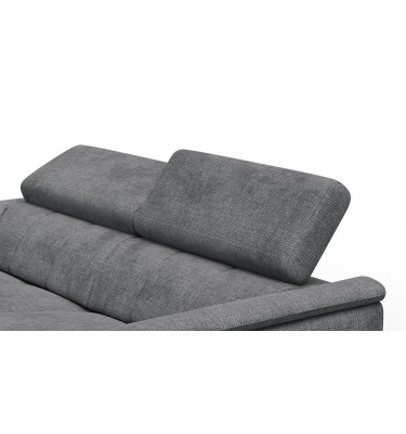 Canapé RODEN 3 places avec 2 Relax, tissu gris foncé