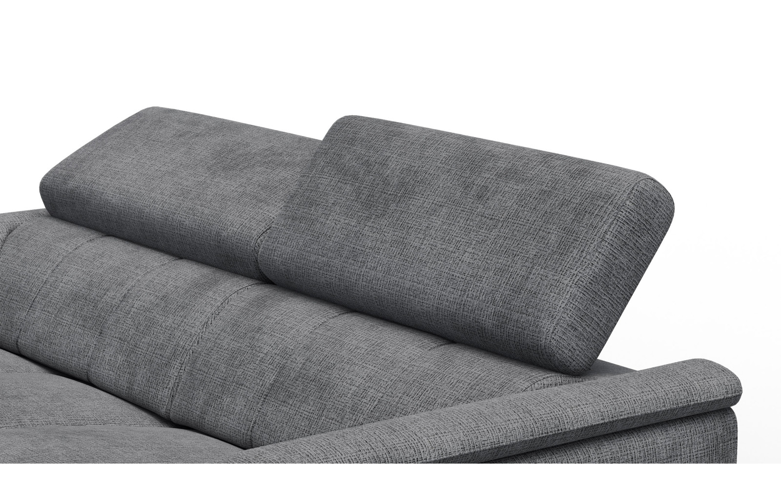 Canapé RODEN 3 places avec 2 Relax, tissu gris foncé