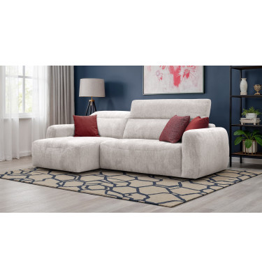 Canapé d'angle 4 places NERO, tissu ecru