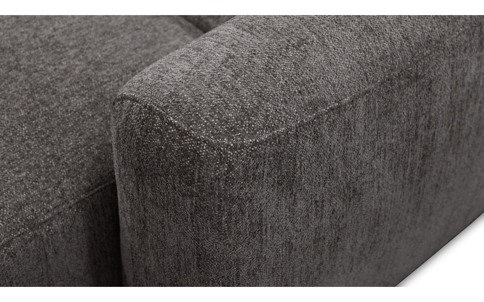 Canapé d'angle 4 places NERO, tissu gris foncé