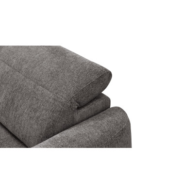 Canapé d'angle 4 places NERO, tissu gris foncé