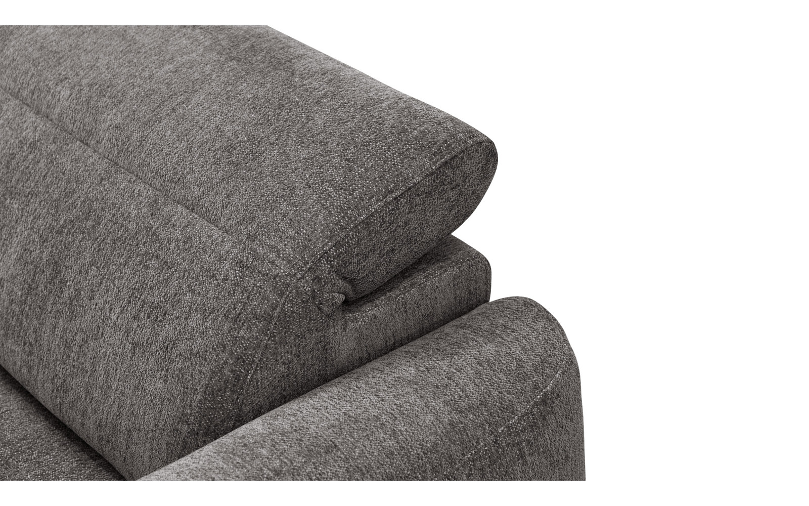 Canapé d'angle 4 places NERO, tissu gris foncé