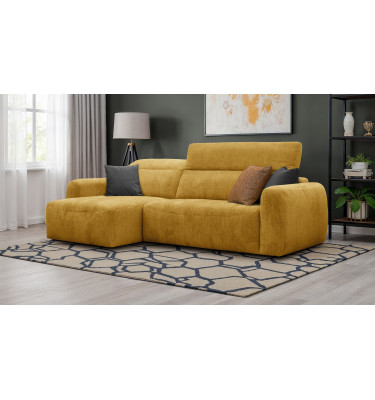 Canapé d'angle 4 places NERO, tissu jaune