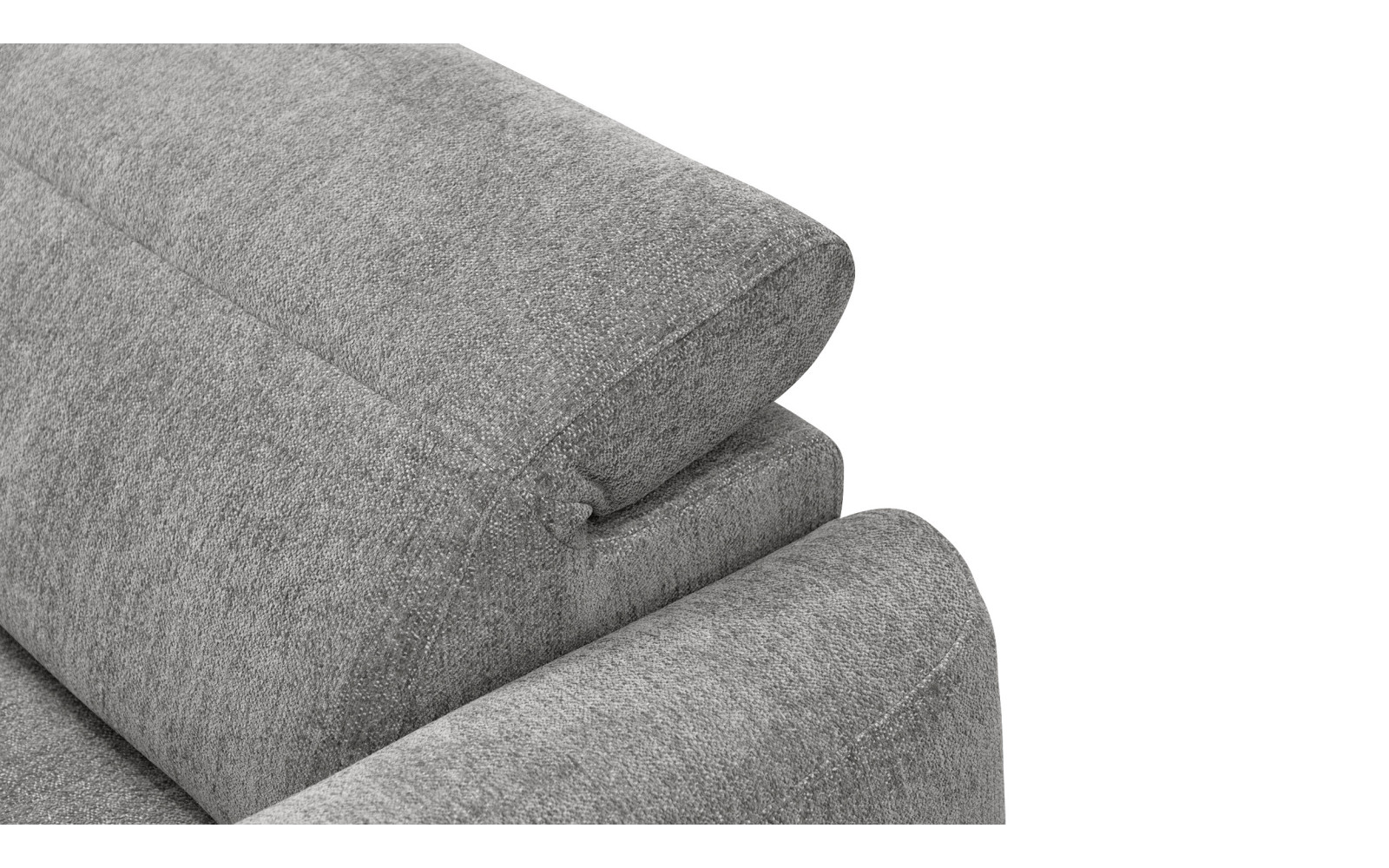 Canapé d'angle 4 places NERO, tissu gris