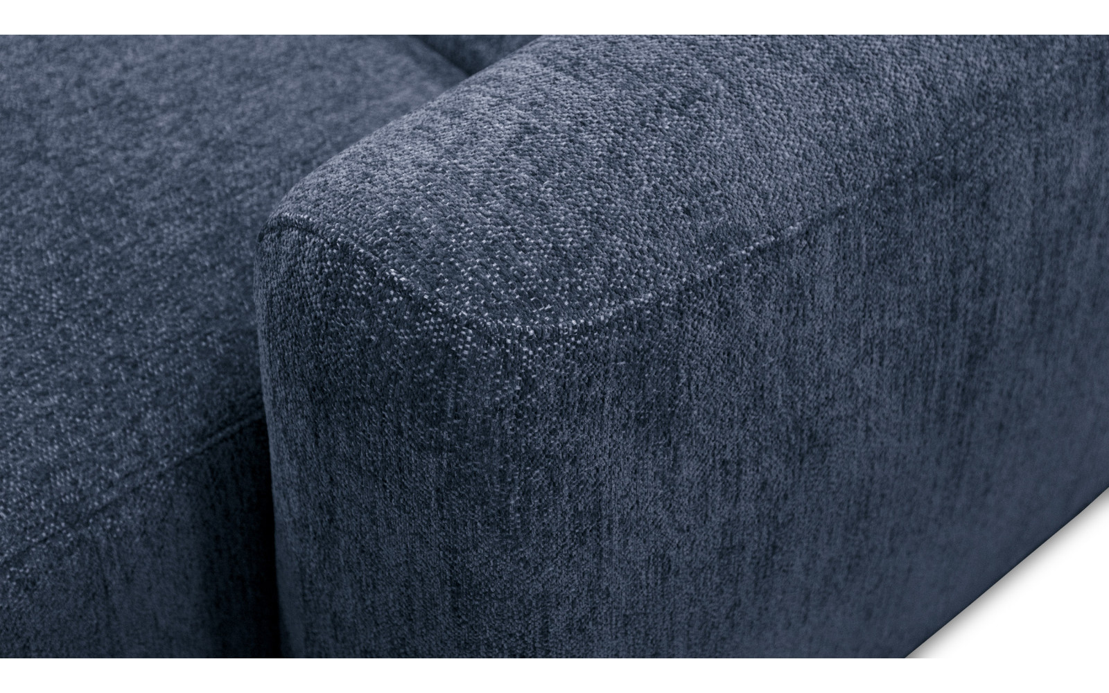 Canapé d'angle 4 places NERO, tissu bleu marine