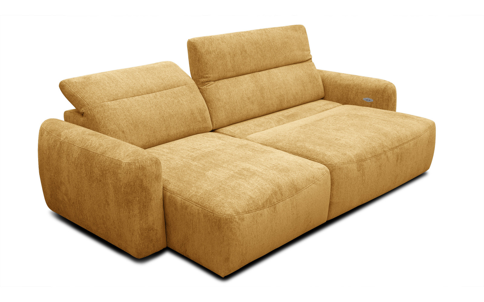 Canapé d'angle 4 places NERO, tissu jaune