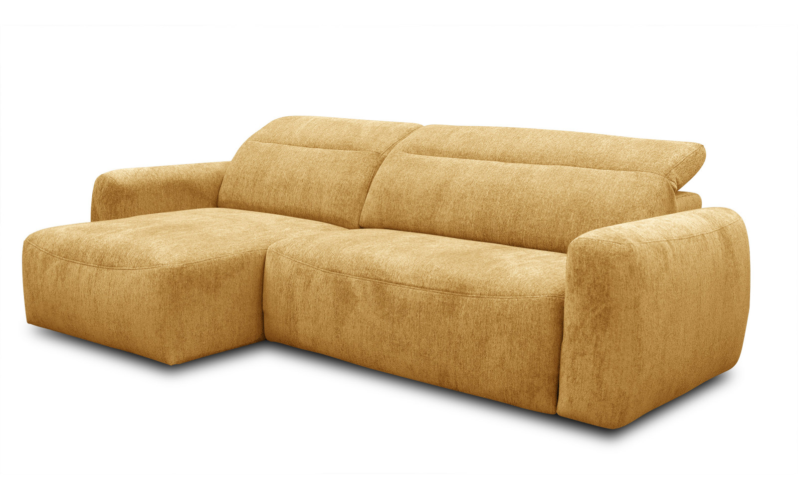 Canapé d'angle 4 places NERO, tissu jaune