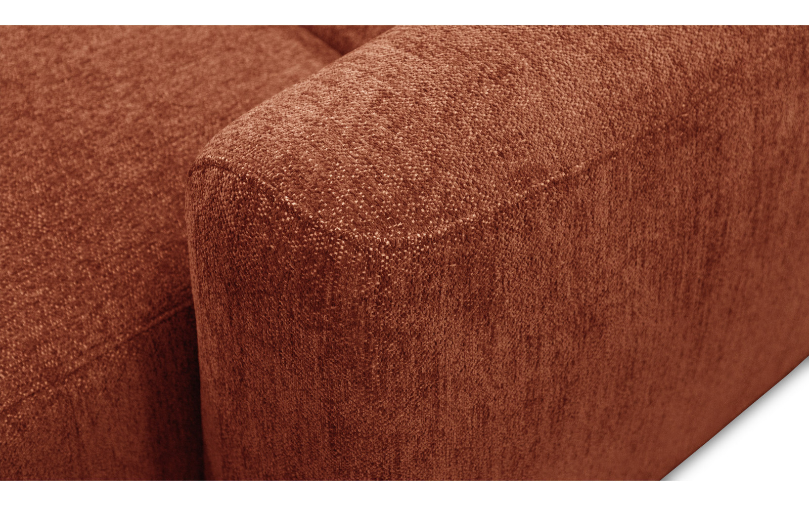 Canapé d'angle 4 places NERO, tissu orange