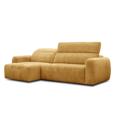 Canapé d'angle 4 places NERO, tissu jaune