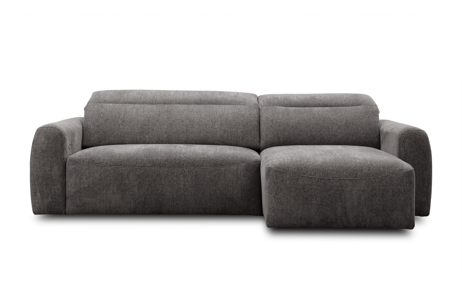 Canapé d'angle 4 places NERO, tissu gris foncé