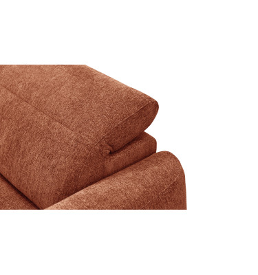 Canapé d'angle 4 places NERO, tissu orange